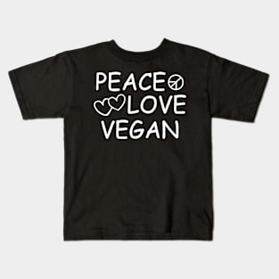 Peace Love Vegan Kids T-Shirt